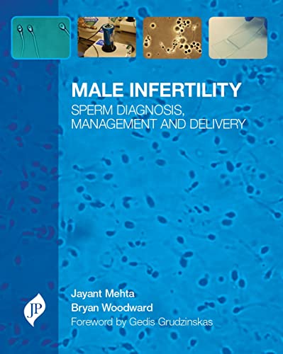Book cover: "Male Infertility" with microscopic sperm image and related visuals.