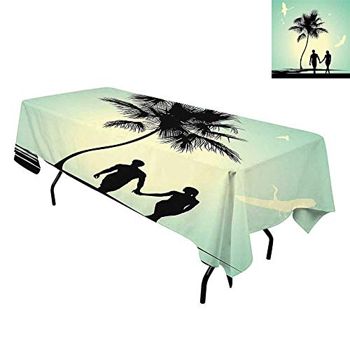 Kangkaishi Romantic,tablecloth For Kitchen Dining Tabletop,horizontal Striped Pattern With Hearts And Dots Feminine Modern,for Dining Room,w60 X L102 Inch Pale Pink Dark Brown Tan [BLU-RAY]