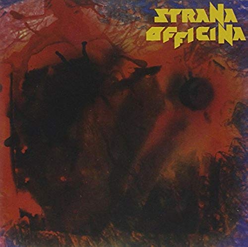 CD cover for "Strana Officina" with abstract red and gold imagery.