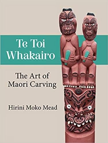 Book cover featuring Maori carvings, likely with traditional patterns and possibly a wood texture.