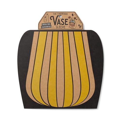 Cardboard Vase Sleeve - Yellow Stripy