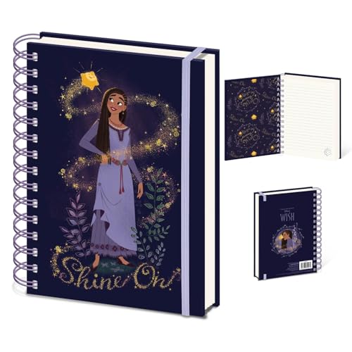 Pyramid International Disney Wish Wiro Notebook (Shine On Design) A5 Notebook and Journal, Disney Gifts for Women, Men and Kids - Official Merchandise