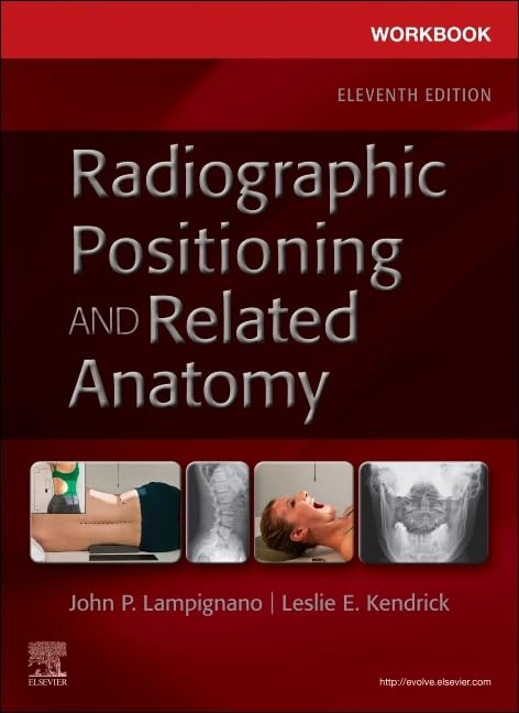 Textbook cover: "Radiographic Positioning and Related Anatomy," eleventh edition.