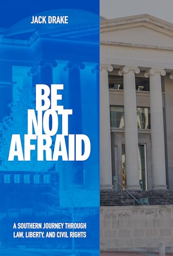 Book cover with white text on blue, featuring a courthouse facade.