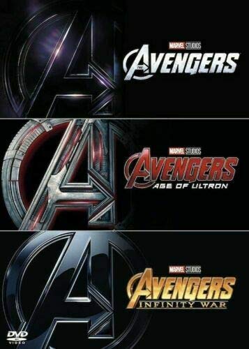 Blu-ray cover for The Avengers trilogy with the "A" logo featured.