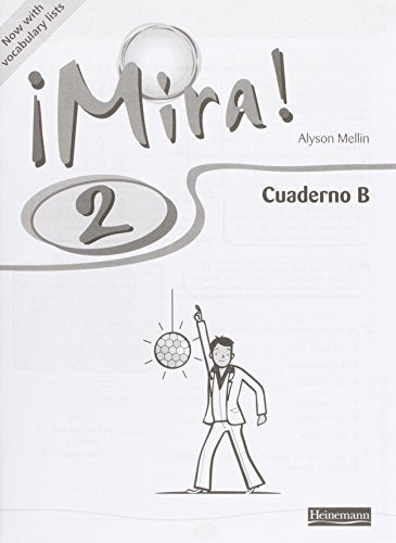 “Mira 2” workbook cover, light blue background, cartoon illustration.