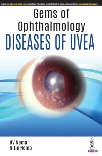 Book cover: “Gems of Ophthalmology: Diseases of Uvea” with an eye image.