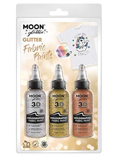 Smiffys Moon Glitter Holographic Glitter Fabric Paint,