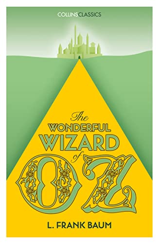 Book cover for "The Wonderful Wizard of Oz" with yellow brick road.