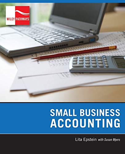 Book cover with laptop, calculator, pencil, and papers; title: Small Business Accounting.