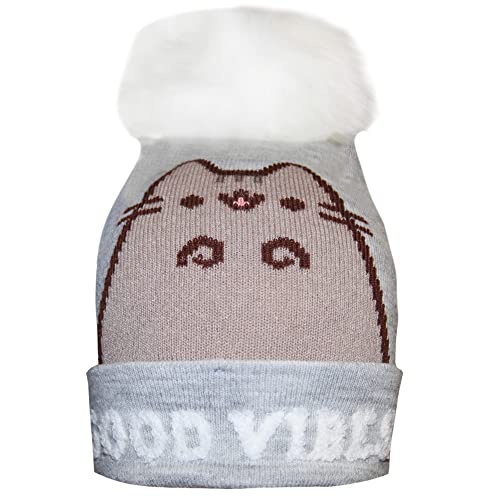 Pusheen - Good Vibes (Unisex Grey Beanie Pom) One Size