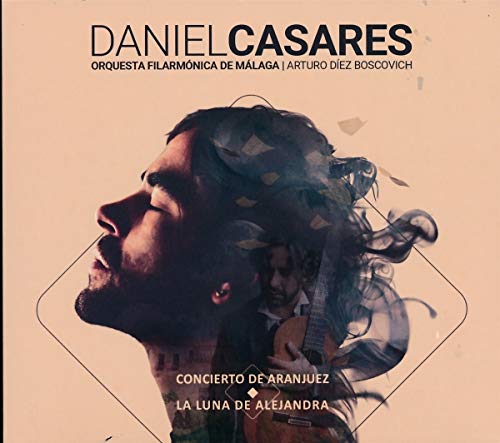 CD cover featuring a portrait of Daniel Casares and abstract guitar imagery.