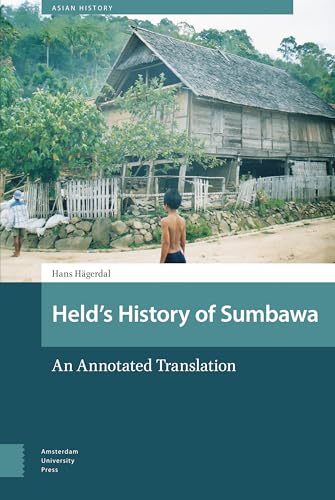 Book cover with traditional Sumbawa house and children, titled "Held's History of Sumbawa".