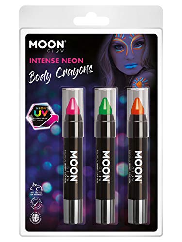 Smiffys Moon Glow Intense Neon UV Body Crayons,