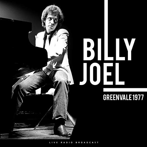 Billy Joel at a piano, album cover for "Greenvale 1977" vinyl.