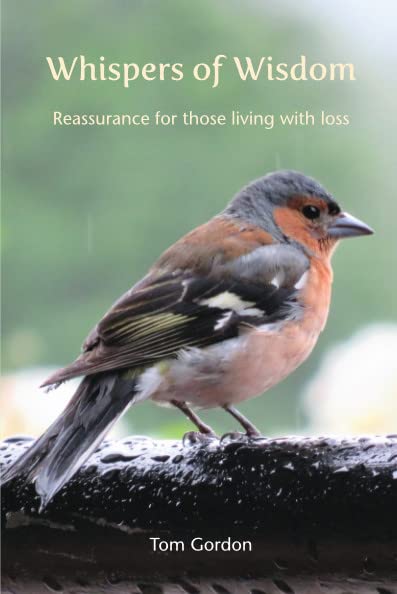 Book cover with a bird perched on a branch, titled “Whispers of Wisdom”.
