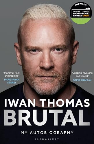 Book cover featuring a portrait of Ivan Thomas, author of "Brutal.