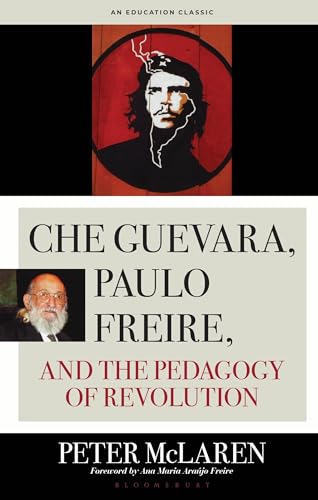 Book cover featuring a silhouette of Che Guevara and a portrait of Paulo Freire.