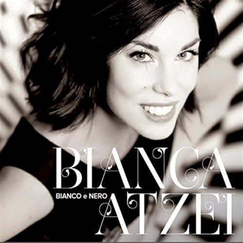 Black and white portrait of singer Bianca Atzei with album title.