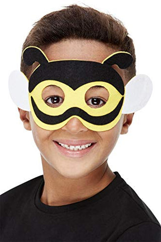 Smiffys 72076 Bee Felt Mask, Unisex Children, Black, One Size