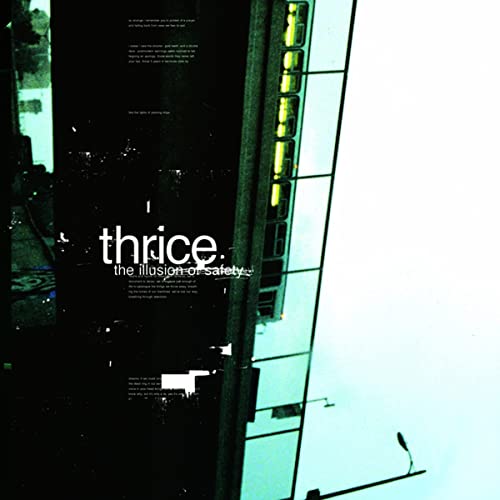 Album cover for Thrice’s “The Illusion of Safety” with abstract building imagery.