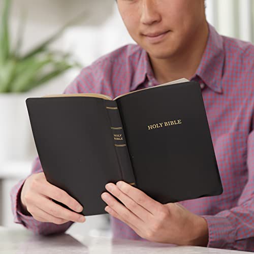 NKJV, Thinline Reference Bible, Leathersoft, Black, Thumb Indexed, Red Letter, Comfort Print : Holy Bible, New King James Version