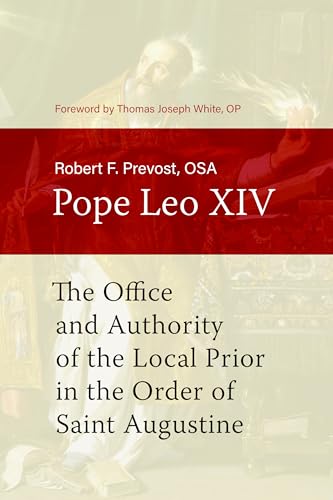 Book cover featuring a religious figure, red horizontal band, and white text.