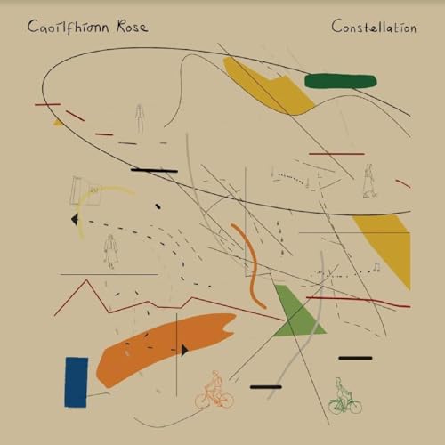 Album cover: abstract beige illustration with figures and geometric shapes.