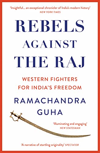 Book cover: "Rebels Against the Raj" with a curved sword illustration.
