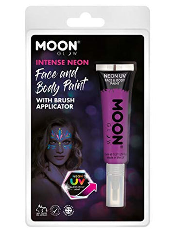 Smiffys Moon Glow Intense Neon UV Face Paint, Purple