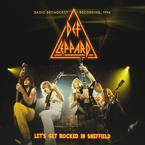 Def Leppard band members performing live on stage, 1996 CD cover.
