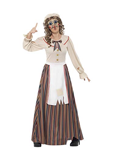 Smiffys Adult Women's Halloween Possessed Judy Costume, Dress, Hat and Latex Mask, Cirque Sinister, Halloween, Size: S, 45577