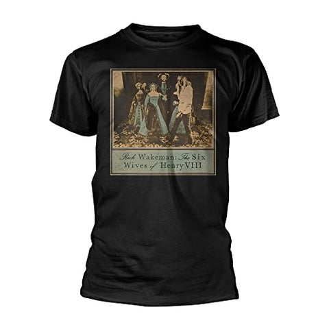 Rick Wakeman T Shirt The Six Wives of Henry VIII Logo Official Mens Black S