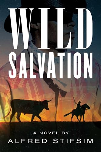 Book cover: "Wild Salvation" featuring a cowboy, bull, and rider silhouette.