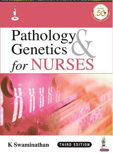Book cover: "Pathology & Genetics for Nurses" with chromosome imagery.