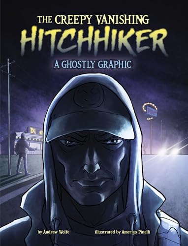Book cover: hooded figure with angry expression, nighttime roadside scene.