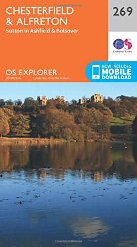 Chesterfield & Alfreton Map | Sutton in Ashfield & Bolsover | Ordnance Survey | OS Explorer Map 269 | England | Walks | Hiking | Maps | Adventure