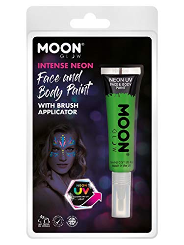 Smiffys Moon Glow Intense Neon UV Face Paint, Green