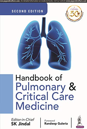 Book cover: "Handbook of Pulmonary & Critical Care Medicine" with lung illustration.