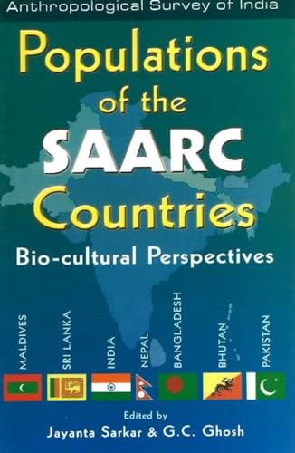 Book cover: "Populations of the SAARC Countries" with flags and map.