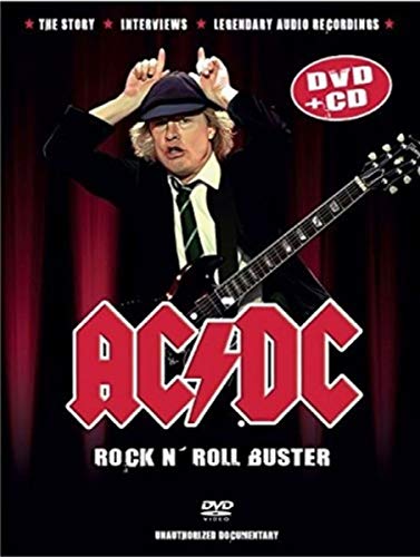 AC/DC “Rock N’ Roll Buster” DVD cover featuring Angus Young with guitar.