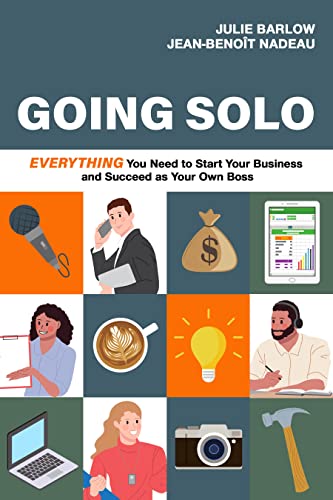Book cover with illustrations of business tools and diverse people.