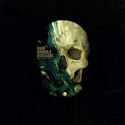 CD cover: skull image with abstract green and white paint splatters.