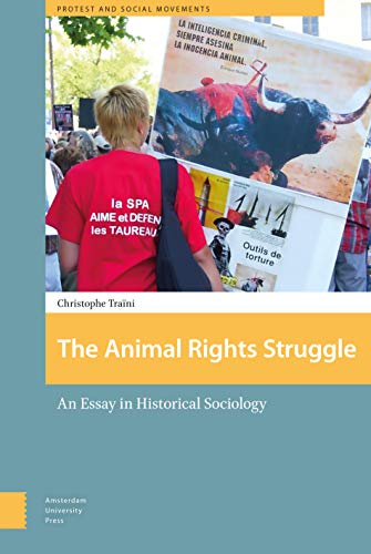 Book cover depicting a protest against bullfighting, titled "The Animal Rights Struggle".