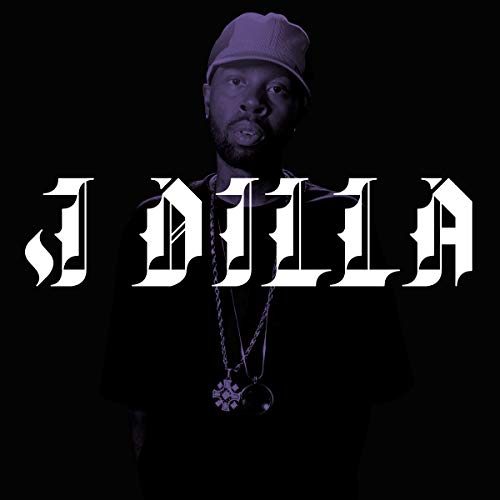 J Dilla portrait with ornate lettering, wearing a cap and chain.
