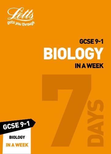 Orange book cover with white text: "GCSE 9-1 Biology In A Week".
