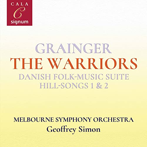 CD cover for Grainger’s “The Warriors” with text and logos.