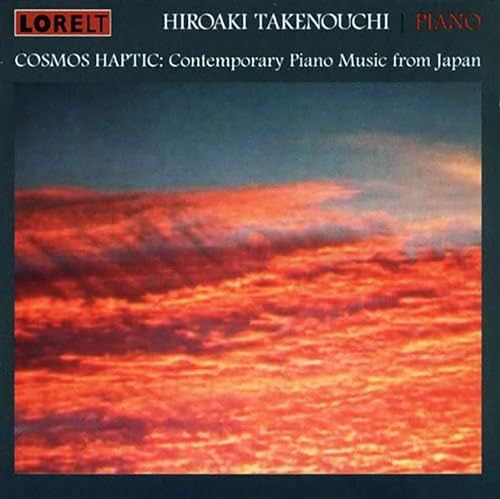 CD cover for “Cosmos Haptic” featuring a fiery orange and red sky.