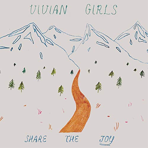 CD cover for Vivian Girls’ “Share The Joy” with mountain illustration.