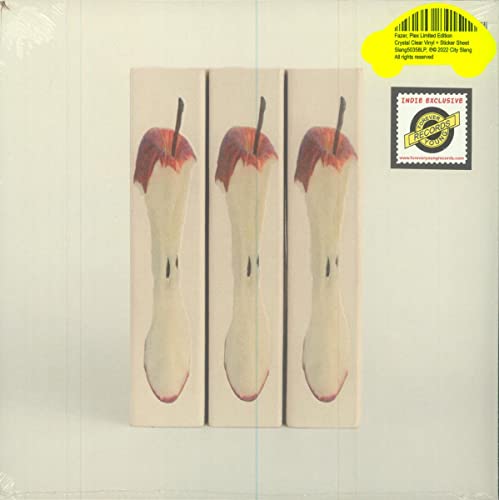 Vinyl record cover with three images of partially eaten apples.